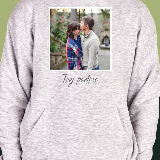 Fotografia A Podpis: Tvoja Fotografia A Podpis - Pánska Mikina S Kapucňou