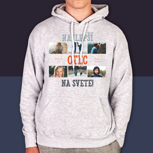 Fotokoláž: Najlepší Otec Na Svete Fotografie - Pánska Mikina S Kapucňou