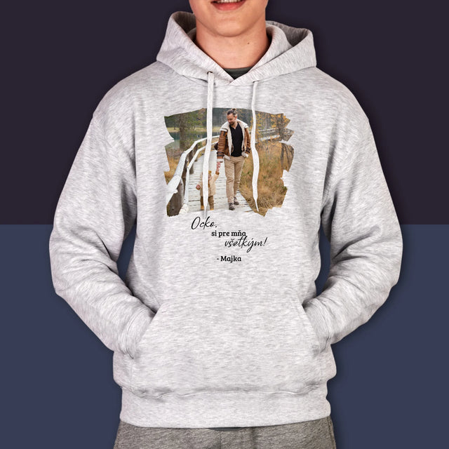 Fotografia A Podpis: Pohľadnica Pre Ocka - Pánska Mikina S Kapucňou