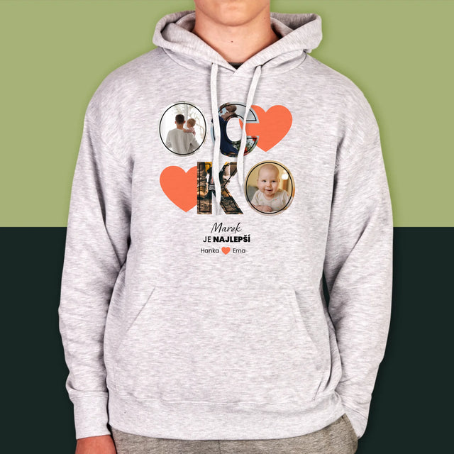 Fotokoláž: Ocko Je Najlepší - Pánska Mikina S Kapucňou