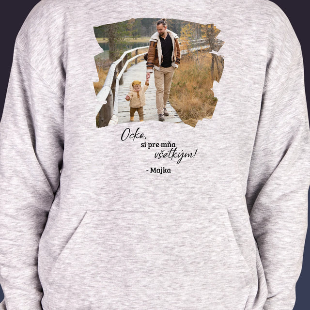 Fotografia A Podpis: Pohľadnica Pre Ocka - Pánska Mikina S Kapucňou