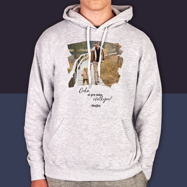 Fotografia A Podpis: Pohľadnica Pre Ocka - Pánska Mikina S Kapucňou