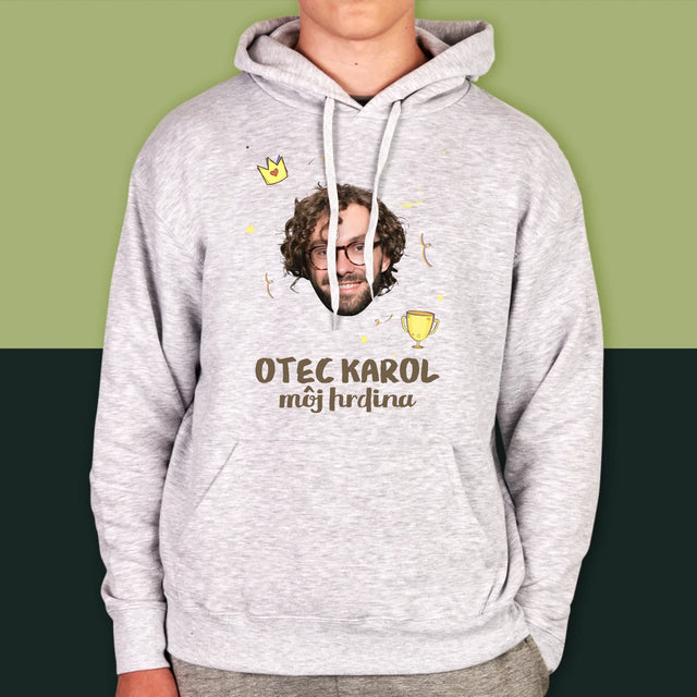 Fotografia A Podpis: Hrdina Otec - Pánska Mikina S Kapucňou