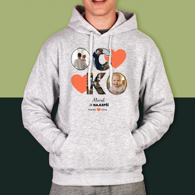 Fotokoláž: Ocko Je Najlepší - Pánska Mikina S Kapucňou
