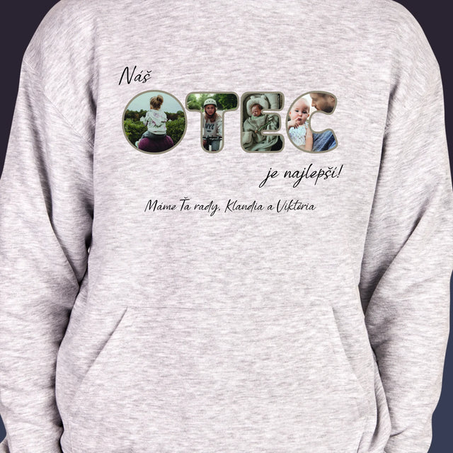 Slovo Z Fotografií: Náš Otec Je Najlepší - Pánska Mikina S Kapucňou