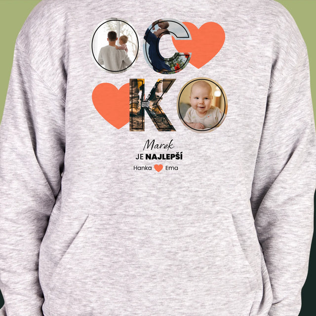 Fotokoláž: Ocko Je Najlepší - Pánska Mikina S Kapucňou