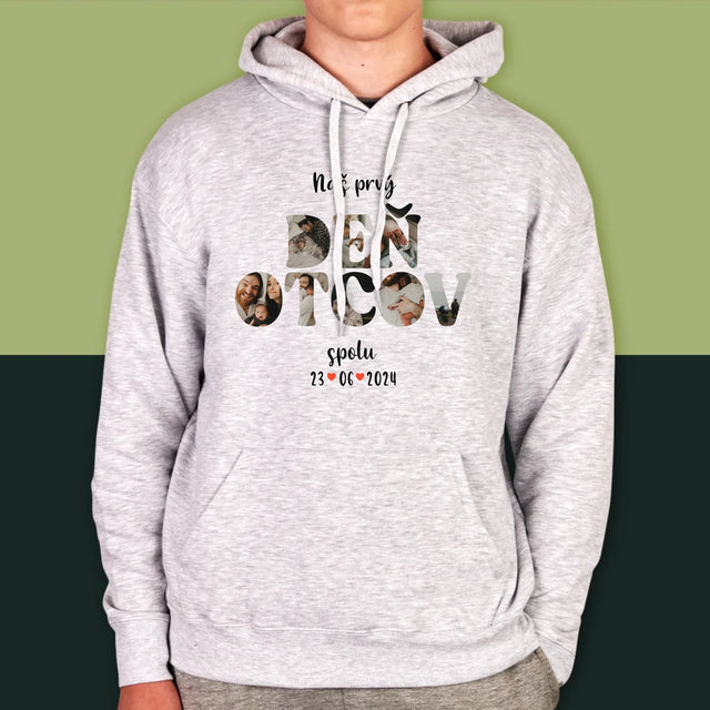 Slovo Z Fotografií: Náš Prvý Deň Otcov - Pánska Mikina S Kapucňou