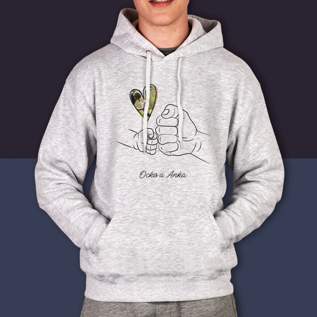 Fotografia A Podpis: Ocko Dieťa Rúčka - Pánska Mikina S Kapucňou