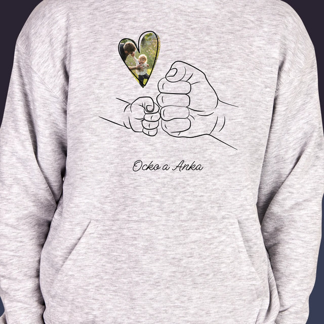 Fotografia A Podpis: Ocko Dieťa Rúčka - Pánska Mikina S Kapucňou