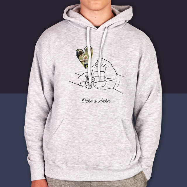 Fotografia A Podpis: Ocko Dieťa Rúčka - Pánska Mikina S Kapucňou