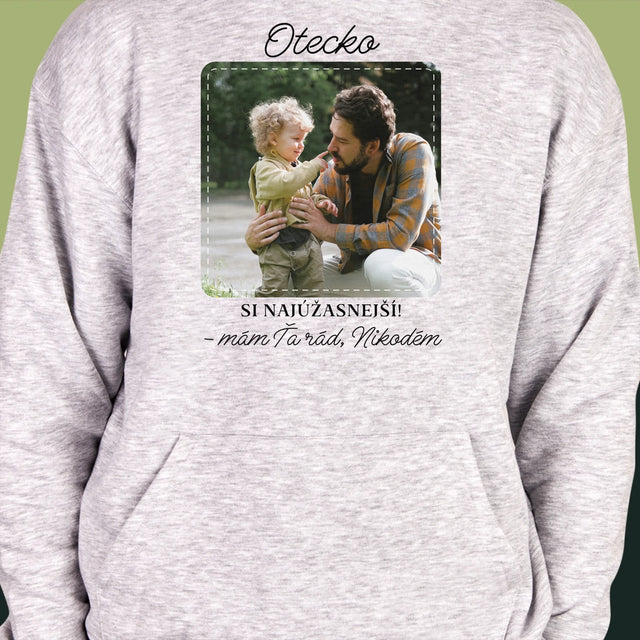 Fotografia A Podpis: Najúžasnejší Otec - Pánska Mikina S Kapucňou