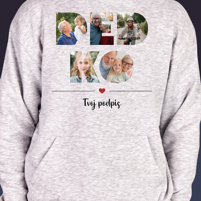 Slovo Z Fotografií: Dedko Z Tvojich Fotografií - Pánska Mikina S Kapucňou