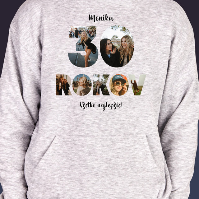 Slovo Z Fotografií: 30 Rokov Z Tvojich Fotografií - Pánska Mikina S Kapucňou