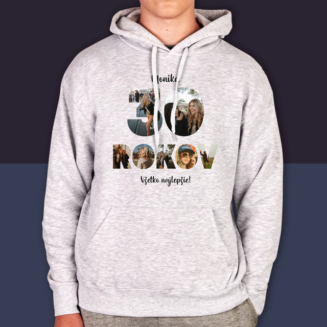 Slovo Z Fotografií: 30 Rokov Z Tvojich Fotografií - Pánska Mikina S Kapucňou