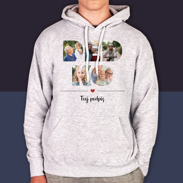 Slovo Z Fotografií: Dedko Z Tvojich Fotografií - Pánska Mikina S Kapucňou