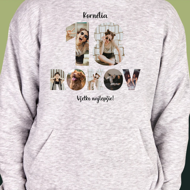 Slovo Z Fotografií: 18 Rokov Z Tvojich Fotografií - Pánska Mikina S Kapucňou