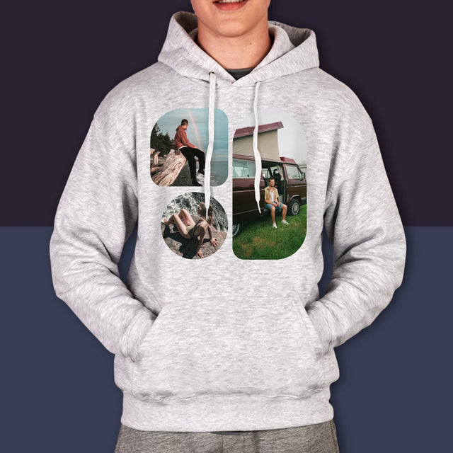 Fotokoláž: Tvary - Pánska Mikina S Kapucňou