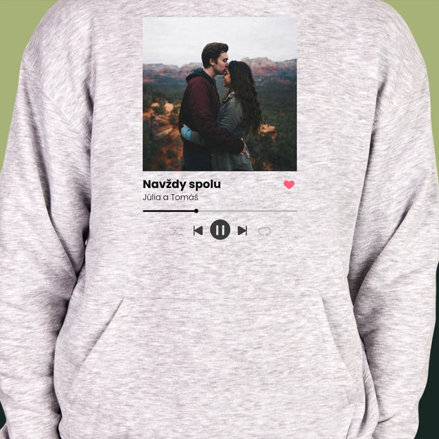 Fotografia A Podpis: Spotify S Tvojou Fotografiou - Pánska Mikina S Kapucňou