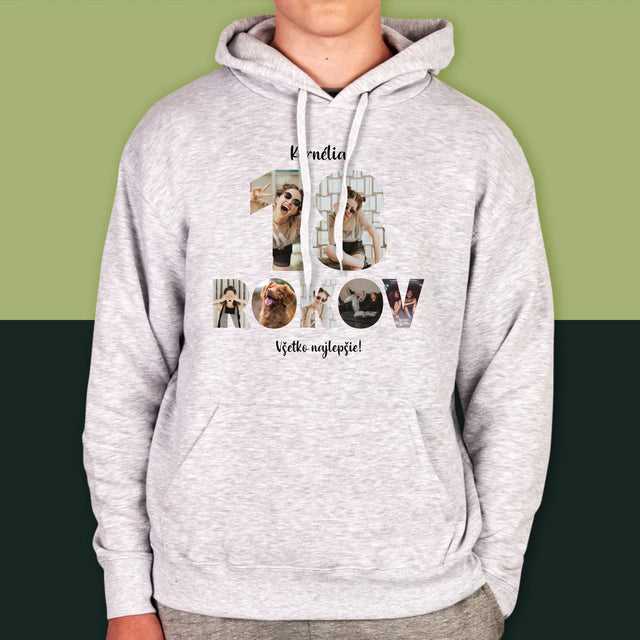 Slovo Z Fotografií: 18 Rokov Z Tvojich Fotografií - Pánska Mikina S Kapucňou