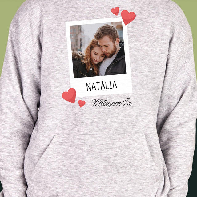 Fotografia A Podpis: Milujem Ťa Fotografia - Pánska Mikina S Kapucňou