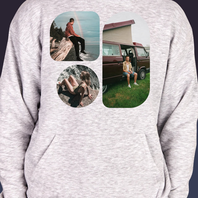 Fotokoláž: Tvary - Pánska Mikina S Kapucňou