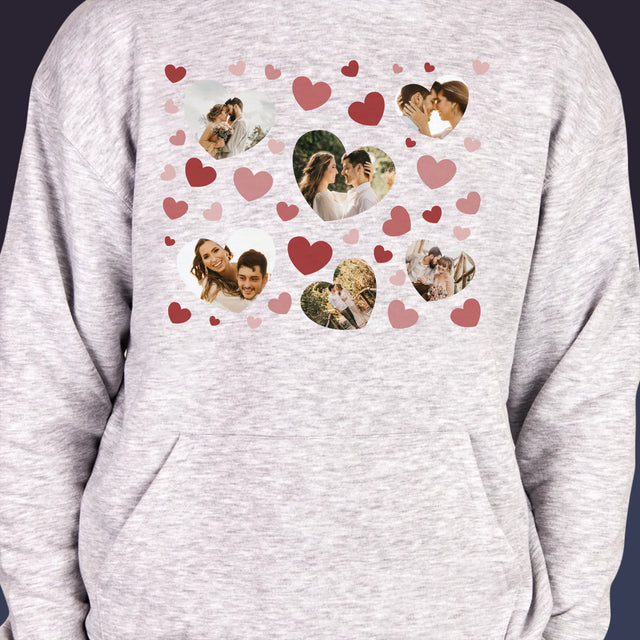 Fotokoláž: Srdce Fotografie - Pánska Mikina S Kapucňou