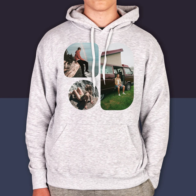 Fotokoláž: Tvary - Pánska Mikina S Kapucňou