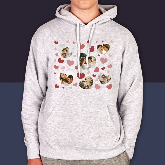 Fotokoláž: Srdce Fotografie - Pánska Mikina S Kapucňou