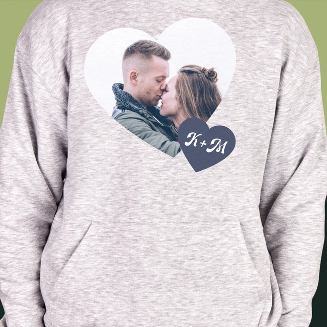 Fotokoláž: Iniciály Srdce - Pánska Mikina S Kapucňou