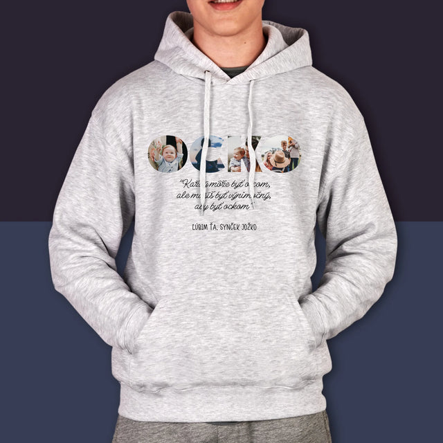Slovo Z Fotografií: Môj Výnimočný Ocko - Pánska Mikina S Kapucňou