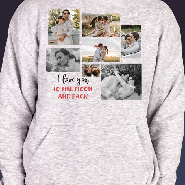 Fotokoláž: To The Moon And Back - Pánska Mikina S Kapucňou