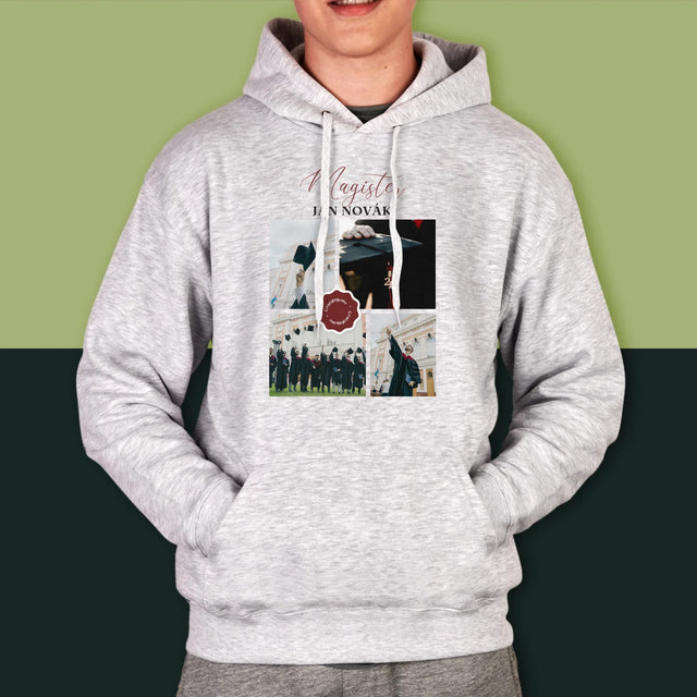 Fotokoláž: Magister - Pánska Mikina S Kapucňou