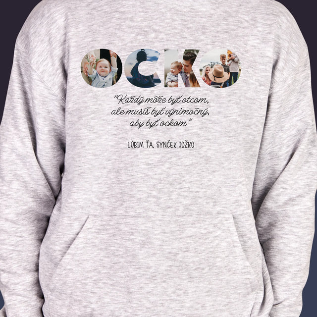 Slovo Z Fotografií: Môj Výnimočný Ocko - Pánska Mikina S Kapucňou