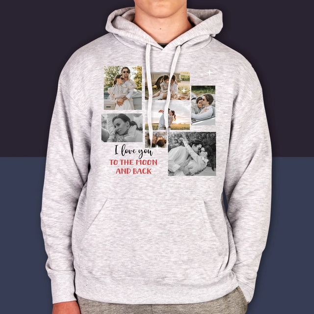 Fotokoláž: To The Moon And Back - Pánska Mikina S Kapucňou