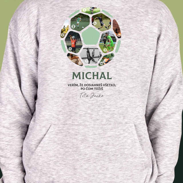 Fotokoláž: Futbal Koláž Z Fotografií - Pánska Mikina S Kapucňou