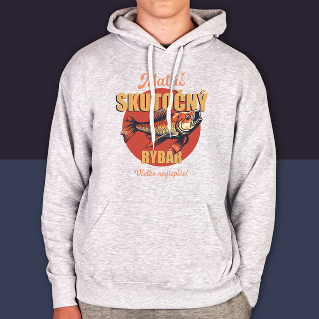 Meno A Podpis: Skutočný Rybár - Pánska Mikina S Kapucňou