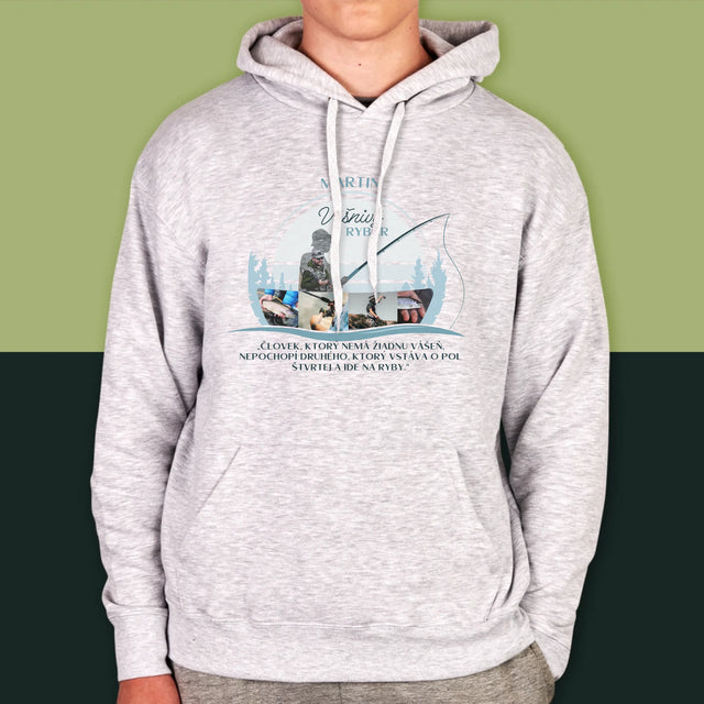 Tvar Z Fotografií: Vášnivý Rybár - Pánska Mikina S Kapucňou