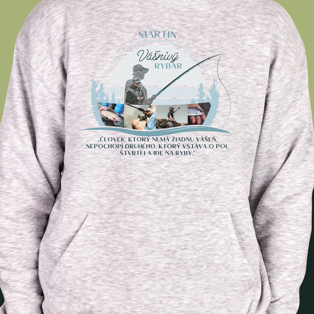 Tvar Z Fotografií: Vášnivý Rybár - Pánska Mikina S Kapucňou