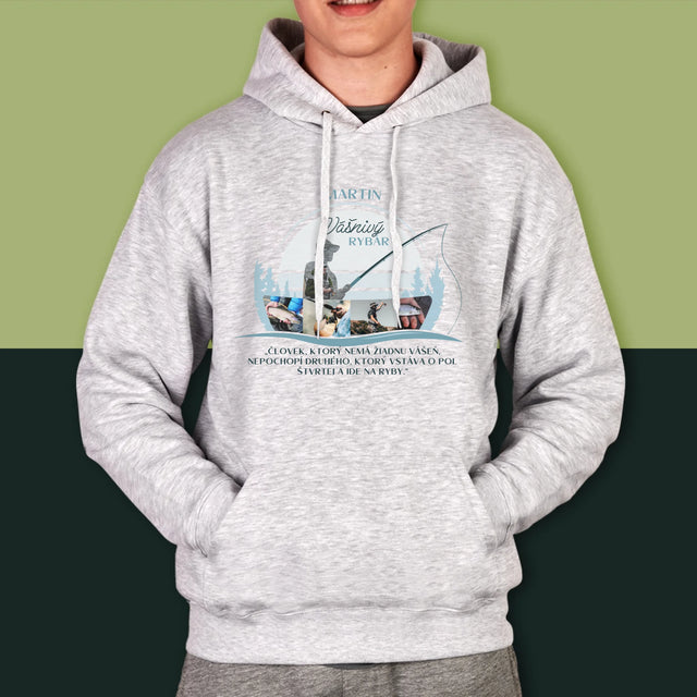 Tvar Z Fotografií: Vášnivý Rybár - Pánska Mikina S Kapucňou
