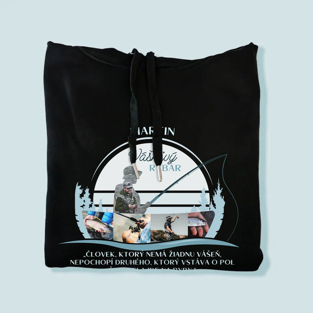 Tvar Z Fotografií: Vášnivý Rybár - Pánska Mikina S Kapucňou