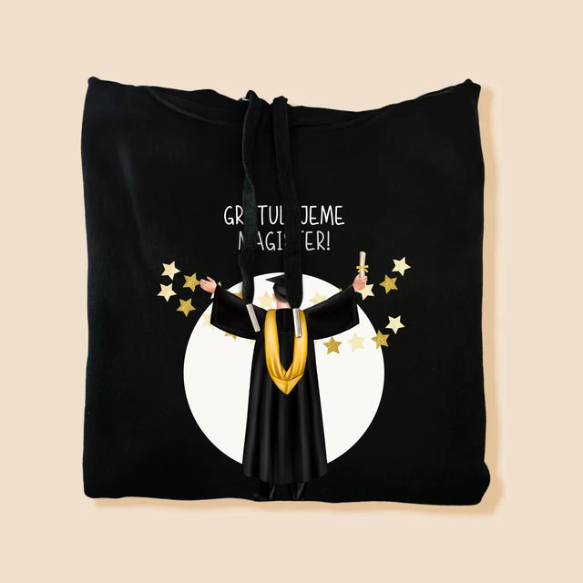 Tvorenie Postavy: Konečne Magister! - Pánska Mikina S Kapucňou