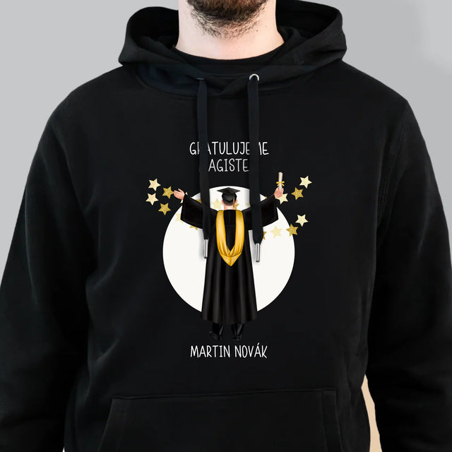 Tvorenie Postavy: Konečne Magister! - Pánska Mikina S Kapucňou