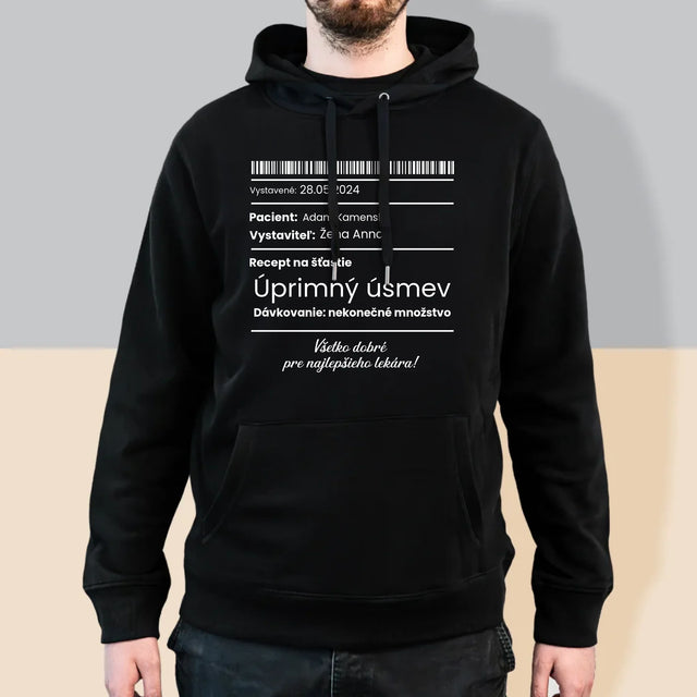 Meno A Podpis: Recept Na Šťastie - Pánska Mikina S Kapucňou