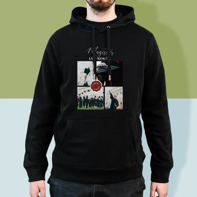 Fotokoláž: Magister - Pánska Mikina S Kapucňou