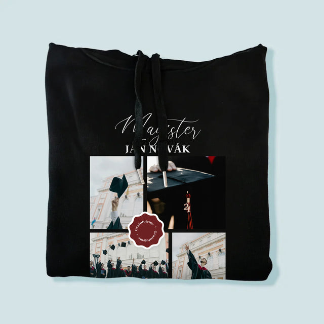 Fotokoláž: Magister - Pánska Mikina S Kapucňou