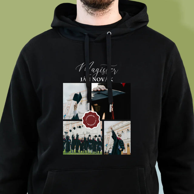 Fotokoláž: Magister - Pánska Mikina S Kapucňou