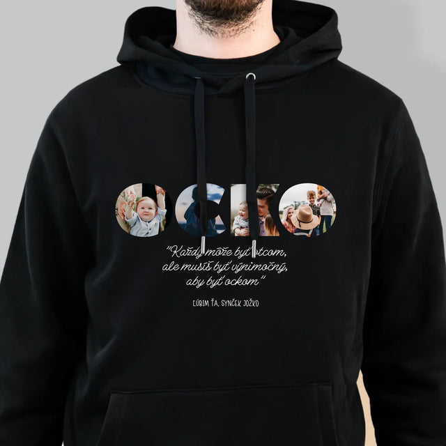 Slovo Z Fotografií: Môj Výnimočný Ocko - Pánska Mikina S Kapucňou