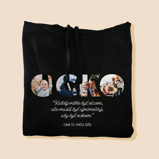 Slovo Z Fotografií: Môj Výnimočný Ocko - Pánska Mikina S Kapucňou