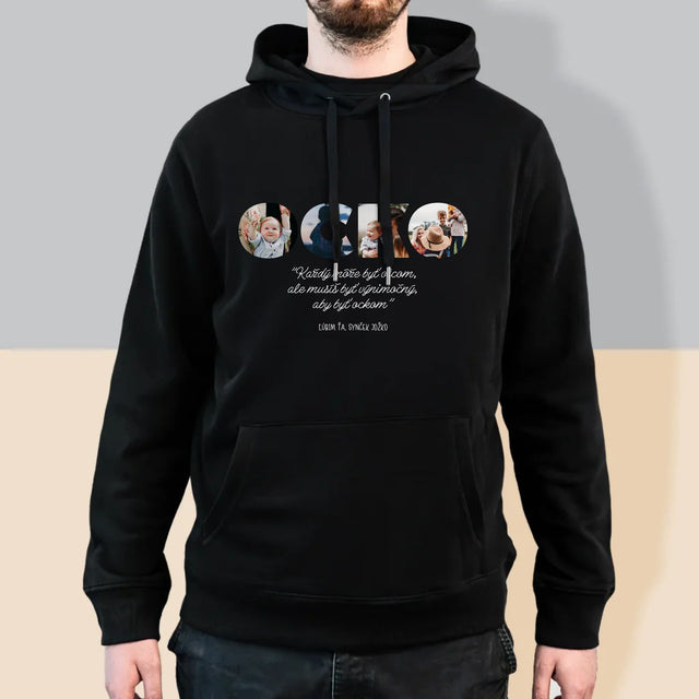 Slovo Z Fotografií: Môj Výnimočný Ocko - Pánska Mikina S Kapucňou