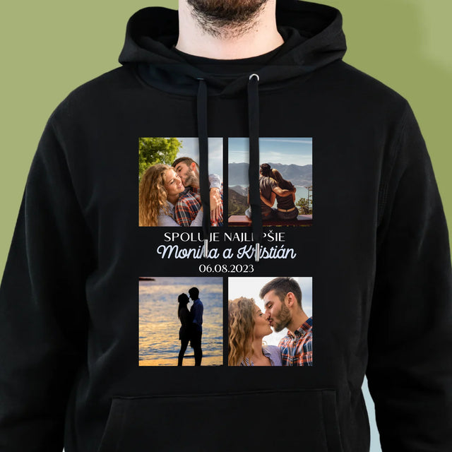 Fotokoláž: Spolu Nám Je Najlepšie - Pánska Mikina S Kapucňou